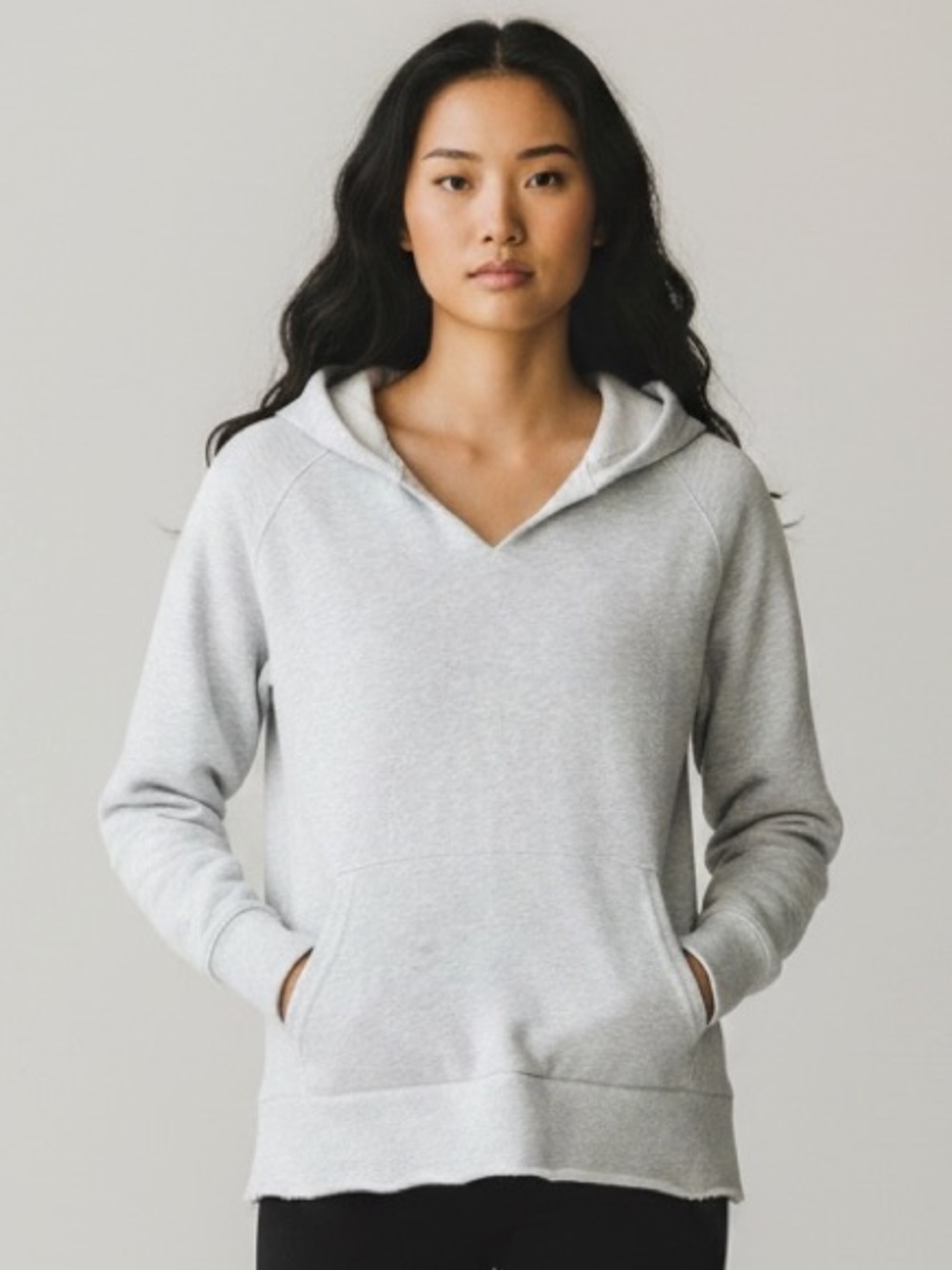Frank & Eileen Light Gray Heathered V-Neck Hoodie